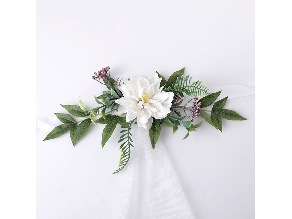 Charme com Flores Artificiais Brancas para Decoração de Cadeiras, Mínimo 60 LAXISCREED