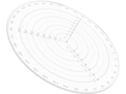 Topbathy Régua Circular de Plástico Transparente Healeved para Desenho Preciso Círculos, Ferramenta Criação