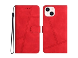 Capa Inch Para Iphone 13 Mini Pele Sintética Vermelho