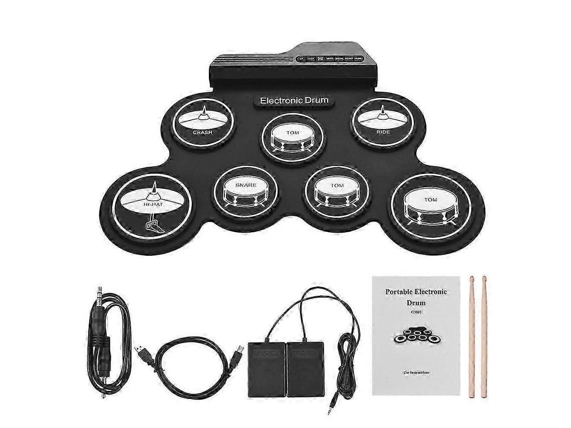 Tambor Eletrónico Portátil De Silicone Com Interface Usb