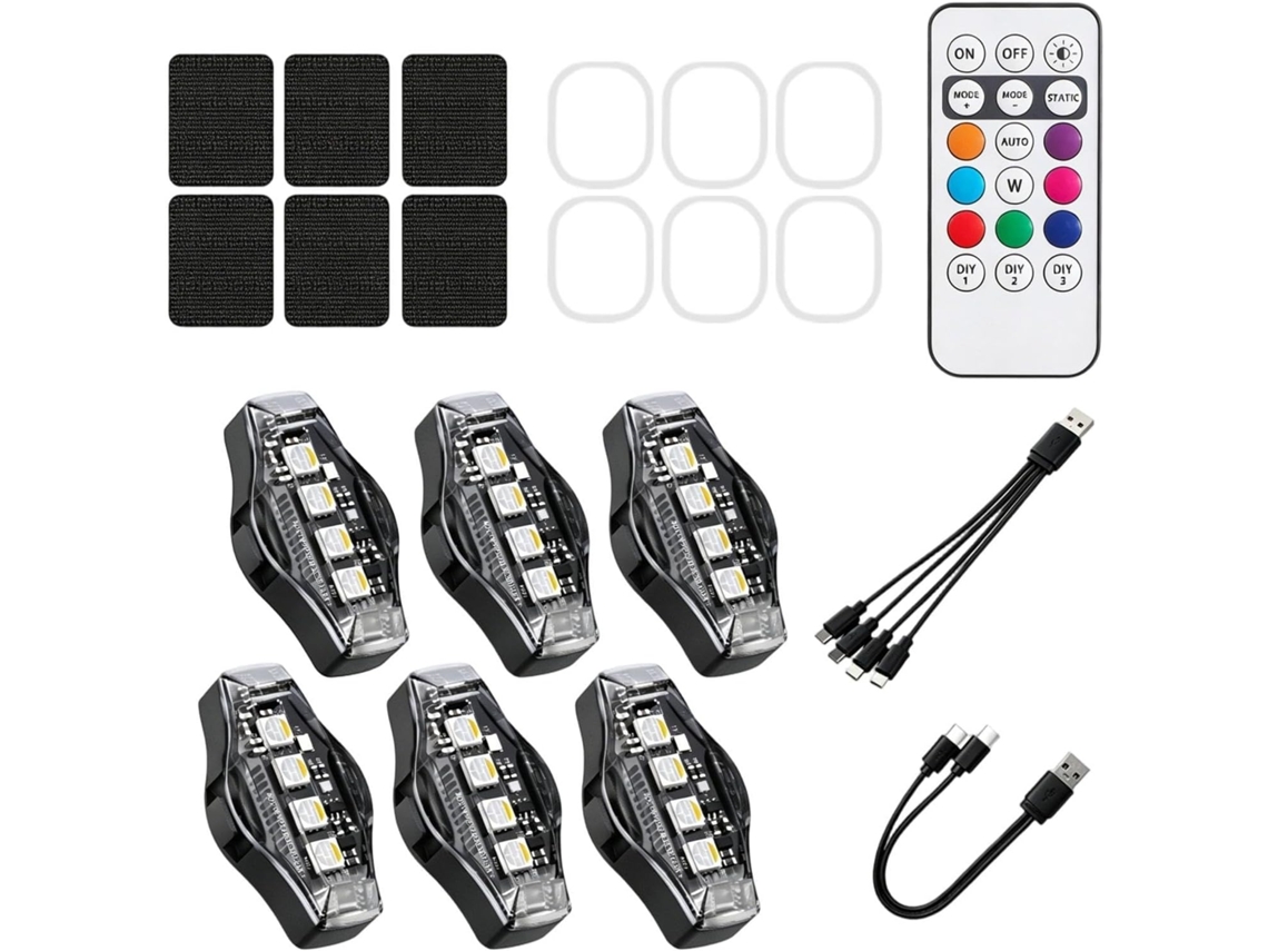 Luzes Estroboscópicas Para Carro Com Controle Remoto Sem Fio, 7 Cores