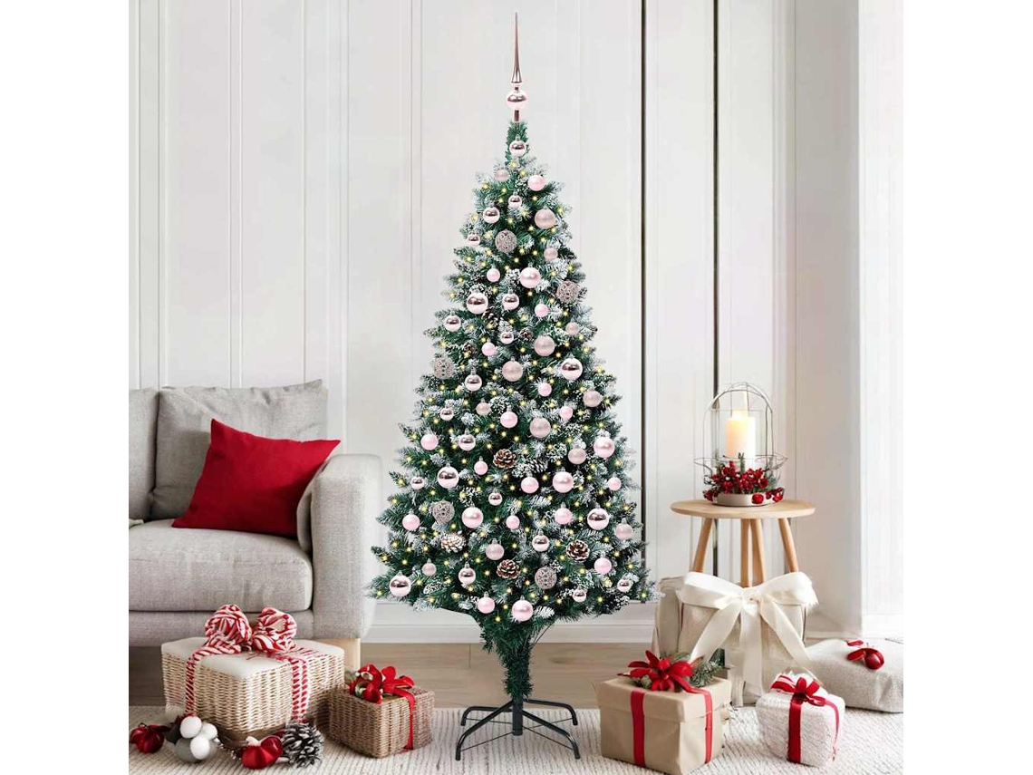 Vidaxl Árvore De Natal Artificial Verde 180 Cm Pvc, Aço E Plástico
