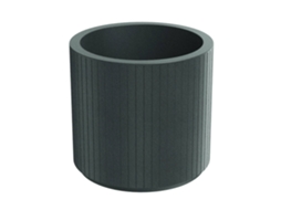 Vaso De Flores Redondo Rotomoldado Well Home Coro, Grafite, Ø48x45