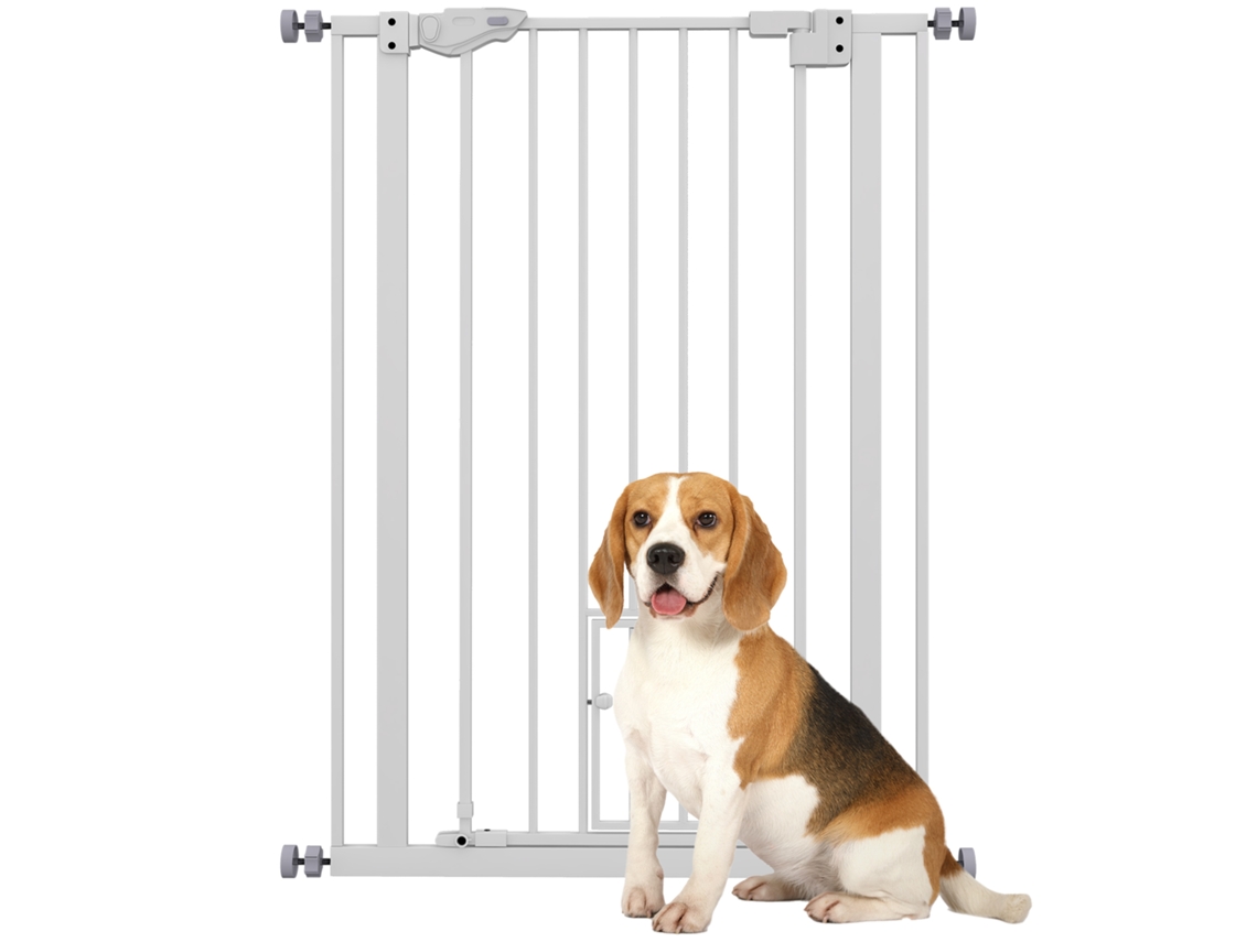 Jaula dobrável para cães, com 2 portas, bandeja removível, 90x57,5x62cm