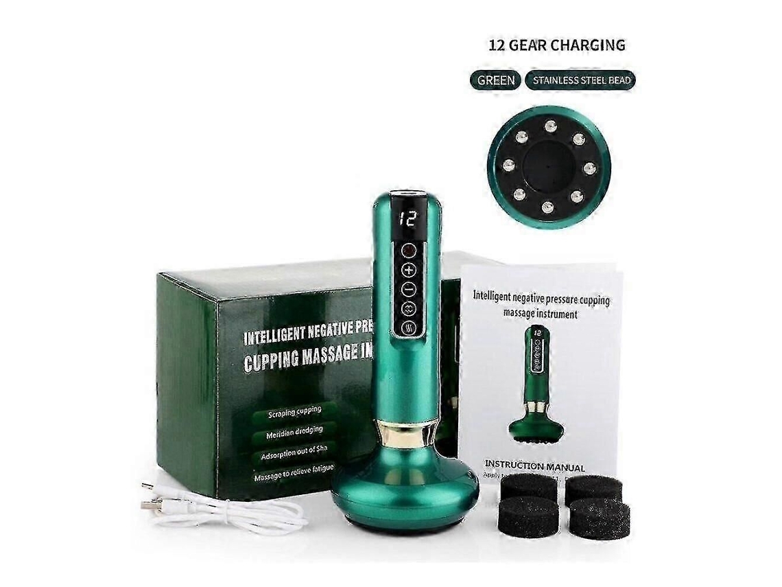 Massageador Elétrico Para Terapia De Ventosaterapia, Raspagem Pescoço E Costas, Máquina Gua Sha Xmo Green