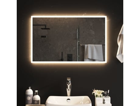 Espelho de Casa de Banho VIDAXL (Vidro - Transparente - 80 x 50 cm)