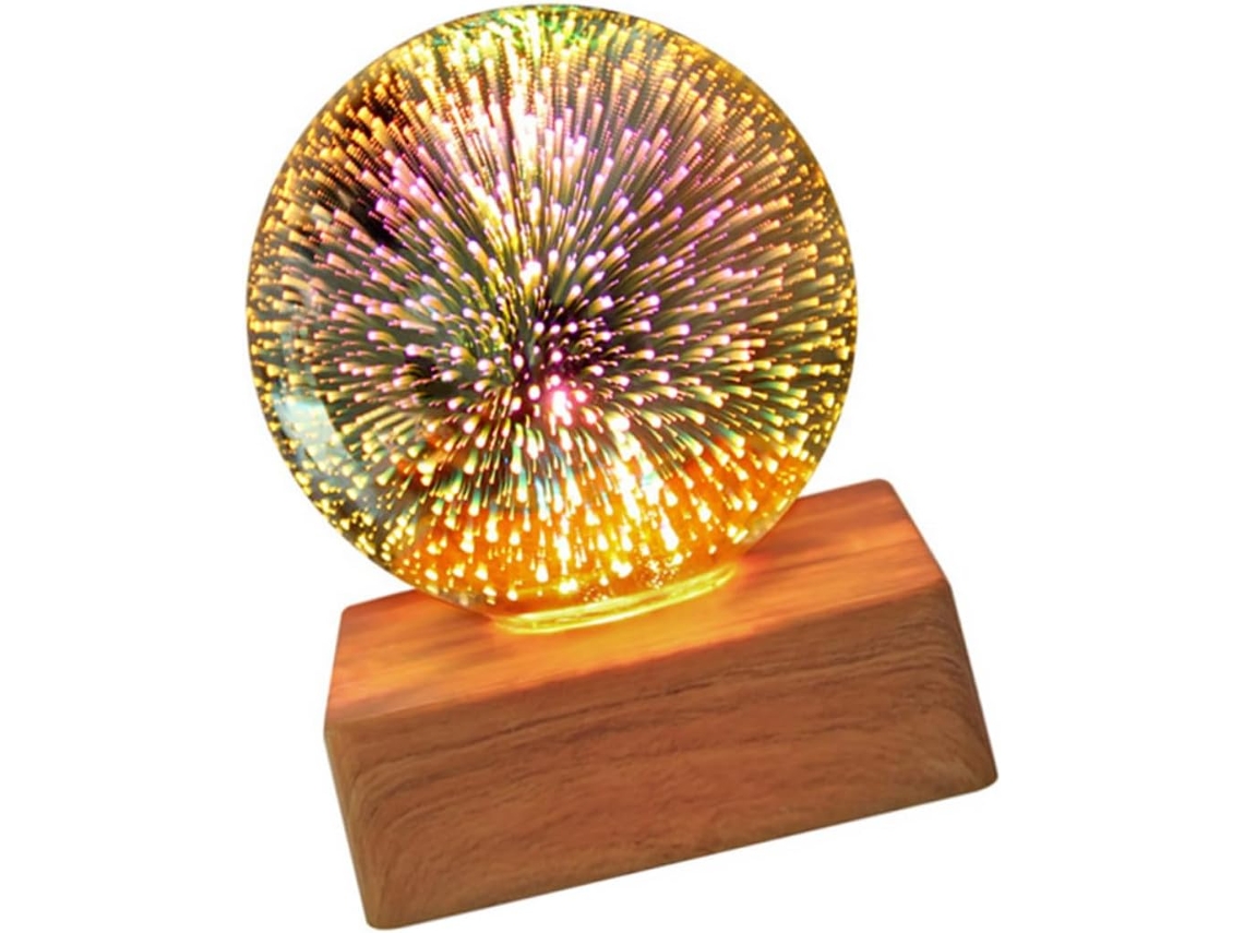 Luminária noturna pequena com projeção de estrelas e luz LED decorativa.