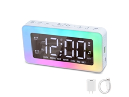 Espelho Hd Multifuncional Led Despertador Dormitório Estudantil Luz Noturna Despertador Digital Despertador