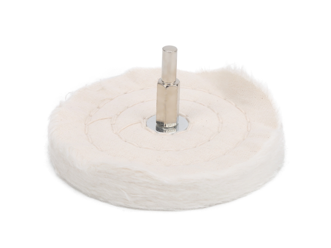 Rueda De Polimento De Tela Branca Tipo Plano Com Cabo Ferramenta De Lixamento Superfície Espelho 100mm