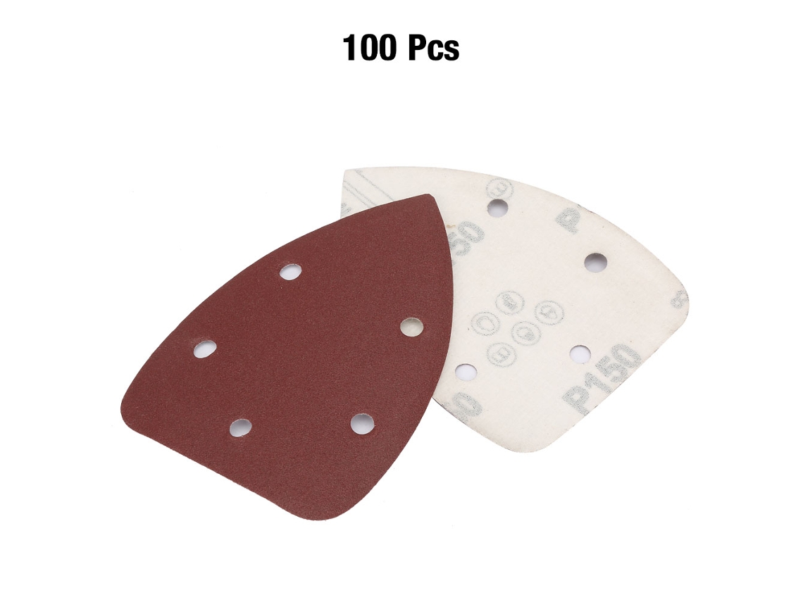 100 Peças De Lija Triangular De Alumínio Com 5 Buracos Lija Abrasiva Papel De Lixar (150)