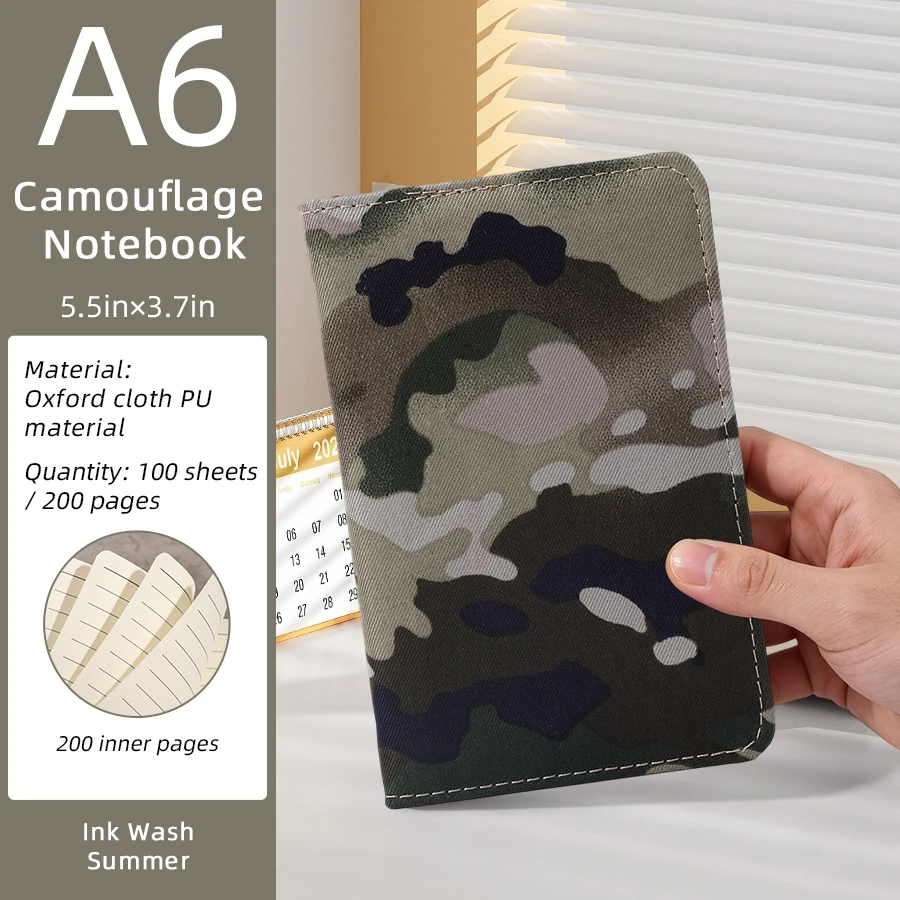 (verde Claro) Pacote Com 5 Diários Em Tecido Oxford, Caderno De Bolso Portátil A6, 14 X 9,4 Cm, 200 Páginas