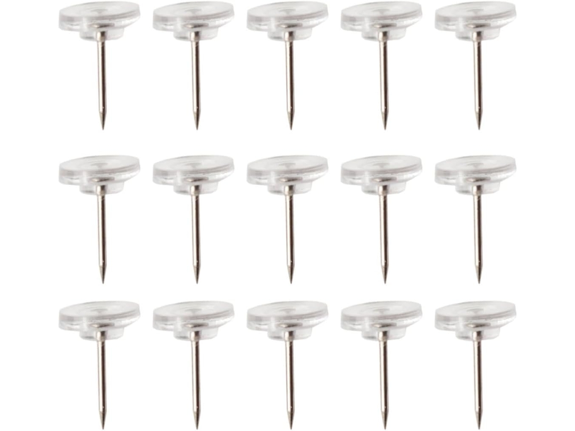 Ibasenice Conjunto De 50-tachinhas Transparentes Cabeça Chata, Leves E Multifuncionais, Em Plástico E Ferro, Para Fixar