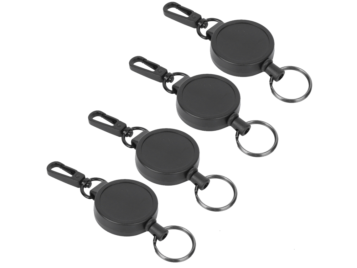 Chaveiro Telescópico Anti roubo com Cabo de Aço 4un