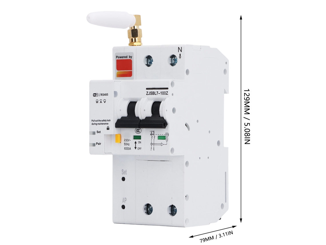 Laxiscreed Interruptor Wifi 63a 2p Com Controlo Remoto Para Automação Doméstica