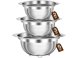 Conjunto Prático De Escorredor De Aço Inoxidável, Resistente À Oxidação, Para Legumes E Frutas.