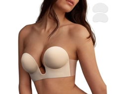 Sutiã adesivo push-up invisível sem alças reutilizável para vestido de noiva Regatta 2026 com decote em V profundo