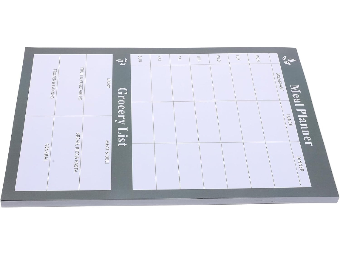 Carnet De Menus Hebdomadaire Destacável Em Papel Noir, Planificador De Repas Solide Et Déchirable Para
