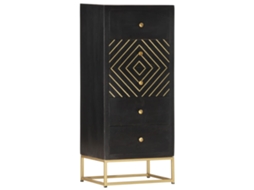 Drawer Cabinet, Drawer Cabinets Vidaxl Preto Madeira (n/a)