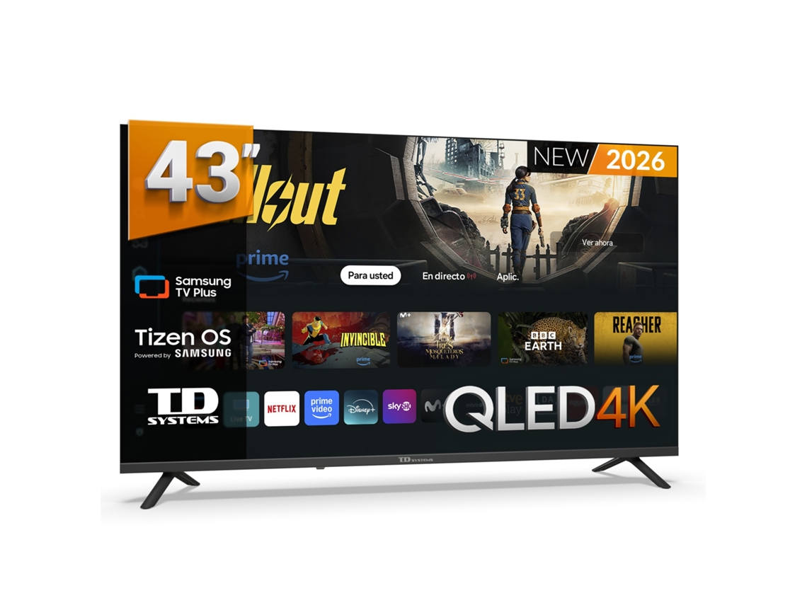 Smart Tv 43 Polegadas Qled 4k Com Samsung Tv Tizen 8.0. Televisores 2026 - Td Systems Prime43qc22tizen