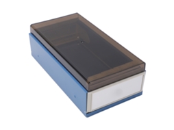 Tarjetero Azul Extensível Com Espaço Ampliado, Transparente, De Plástico, Deslizante, Para Escritório, Escritório.