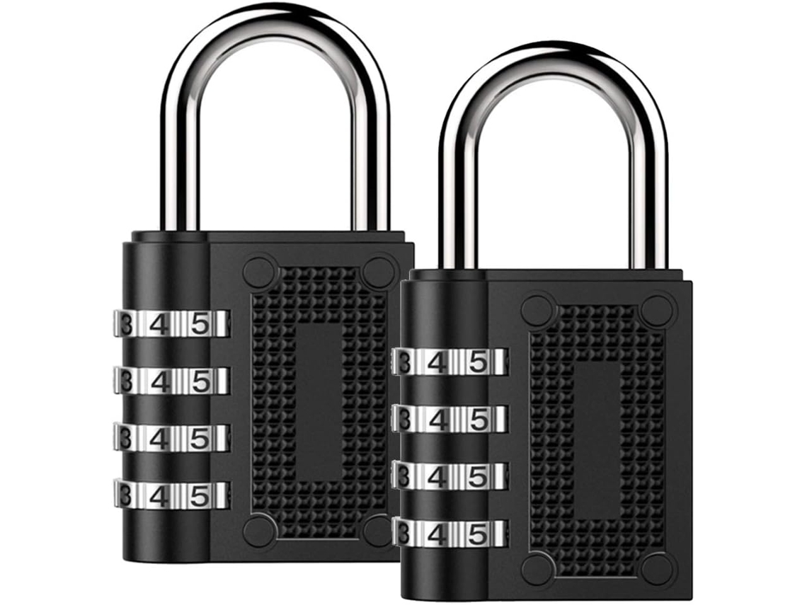 Cadeado Com Código De 4 Dígitos, Resistente Às Intempéries, Reforçado, Preto, Para Ginásio, Escola, Exterior