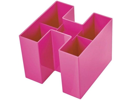 Copo Porta-Lápis Bravo, Prolipropileno, 109 x 90 x 109 mm, Rosa