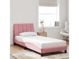Vidaxl Estrutura De Cama Sem Colchão Hanko 90x200 Cm Veludo Rosa