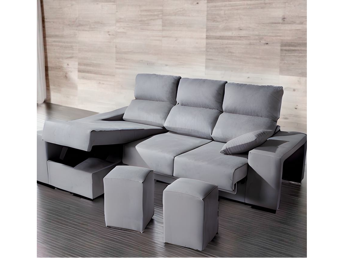 Sofá Chaise Longue Luso - Esquerdo - Cinza (230x160 cm)
