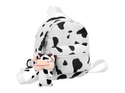 Bolsa De Ombro Com Estampa De Vaca, Adorável Bolsa De Lona Para Meninas, Mochila Moderna, Mochila Escolar.