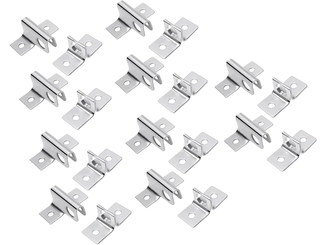 Kit de 10 Fechos Metálicos para Portas de Armário, Segurança para Portas, Travas de Suporte, Parafusos para Móveis, CHABERLU