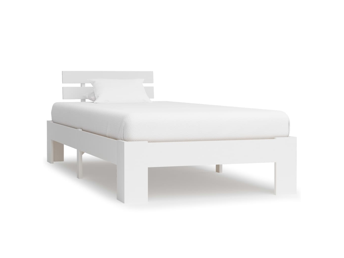 Bed Frame, Bed Frames Vidaxl Branco Madeira De Pinho (100 X 200 Cm)