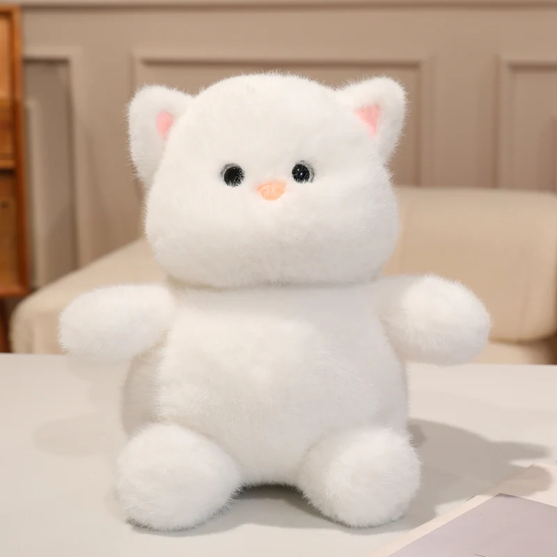 Brinquedo de Pelúcia Gato Branco, Boneco Criativo, Animal de Pelúcia MDUG (branco, 28 Cm)