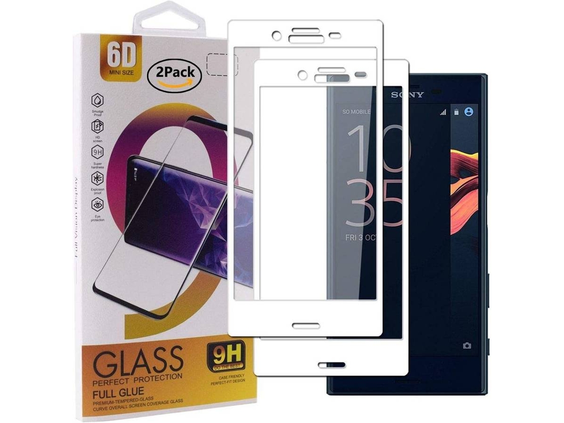 Película Vidro Temperado Sony Xperia X Compact HONGWE. Cobertura Completa Branco