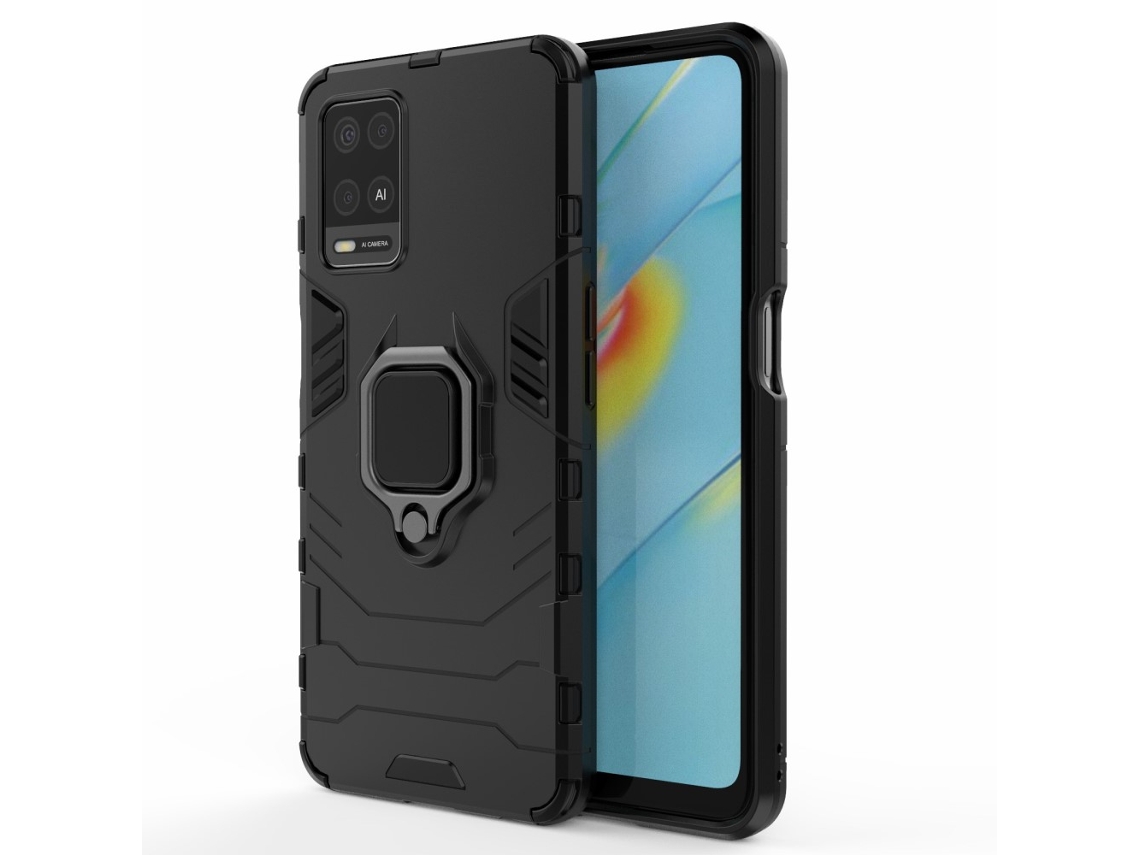 Capa Cool Guard Hybrid Para Oppo Oppo A54 4g Pele Sintética Preto