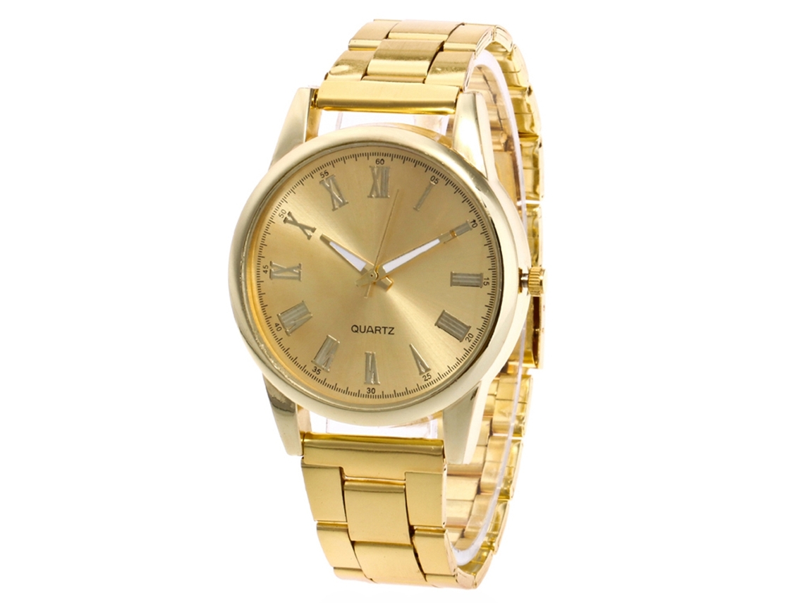 Relógio de quartzo unissex elegante e casual, perfeito para presentear (Dourado)