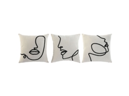 Almofada HOME ESPRIT Natural 45 X 15 X 45 Cm 3 Unidades