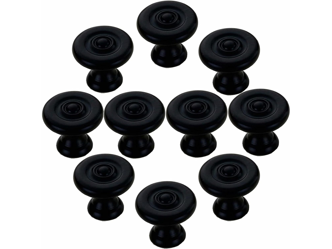 Conjunto De 10 Puxadores Armário Em Bronze Preto, Diâmetro De 23mm, Redondos, Em Liga De Zinco, Para Portas De Armários