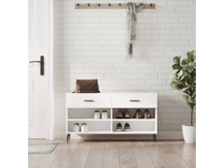Vidaxl Banco Sapateira 102x35x55 Cm Derivados De Madeira Branco