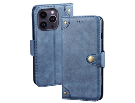 Capa Pó Para Iphone 15 Pro Max Idewei Pele Sintética Anti-riscos Azul