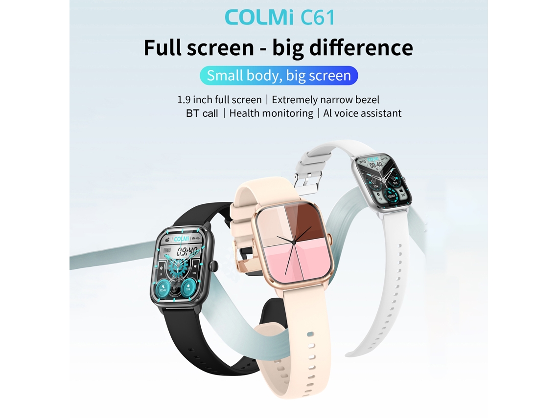 Pulseira Inteligente Colmi C61 em Tecido IPS 1.9 Polegadas Full... EOOCOO (Relógio Esportivo para Monitoramento de Saúde)