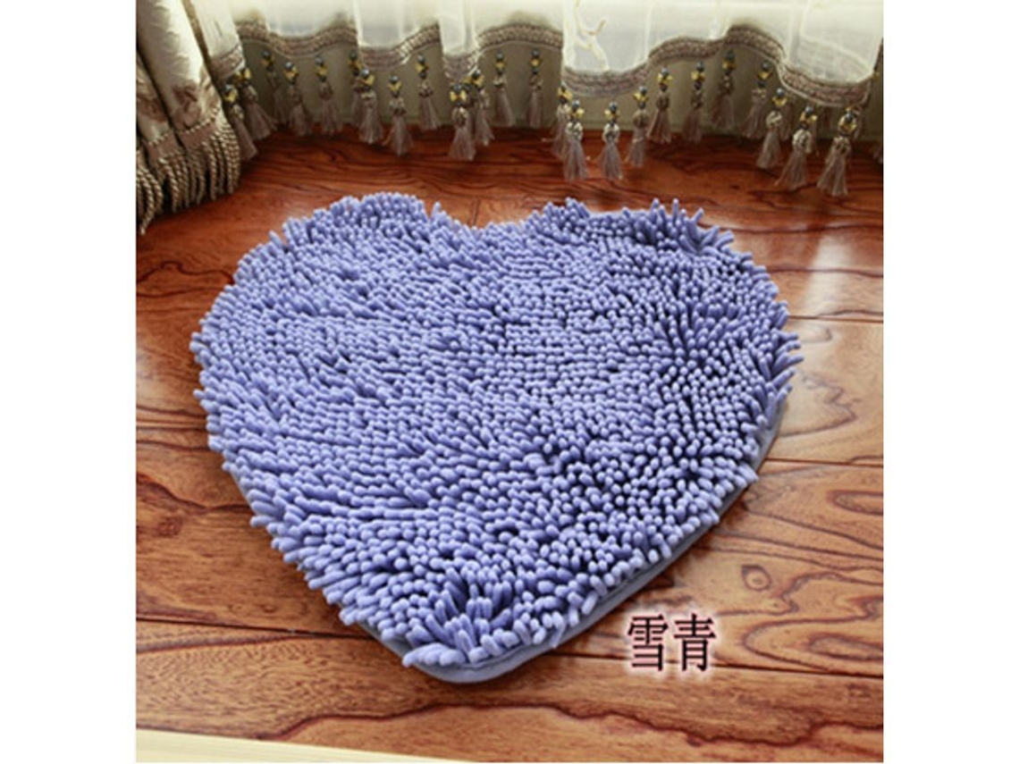 Alfombra Corazón Anti-deslizante Lavable Alfombra De Entrada Baño Salón 50x60cm Cian Nieve