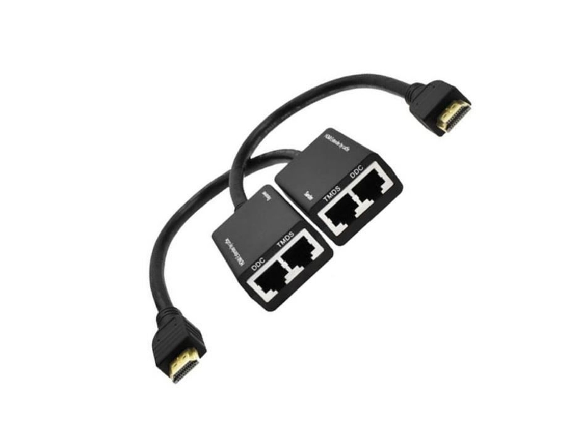 HURRISE Cat5E Cat6 Extender 1 Par Sobre Rj45 Cat5E Cat6 Utp Lan Ethernet Extender Repetidor 1080P 3D Cabo de Computador