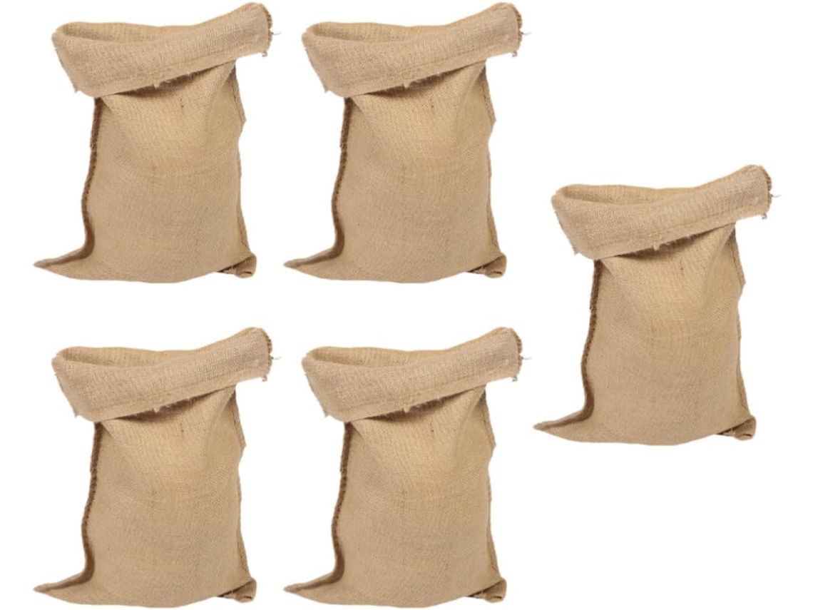 Conjunto De 5 Sacos Juta Reutilizáveis Para Proteção Contra
