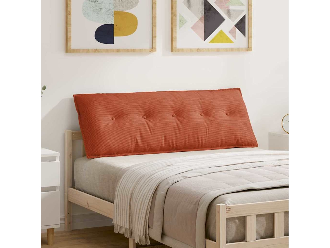 Vidaxl Travesseiro Para Costas Laranja Vermelho 140 X 50 Cm