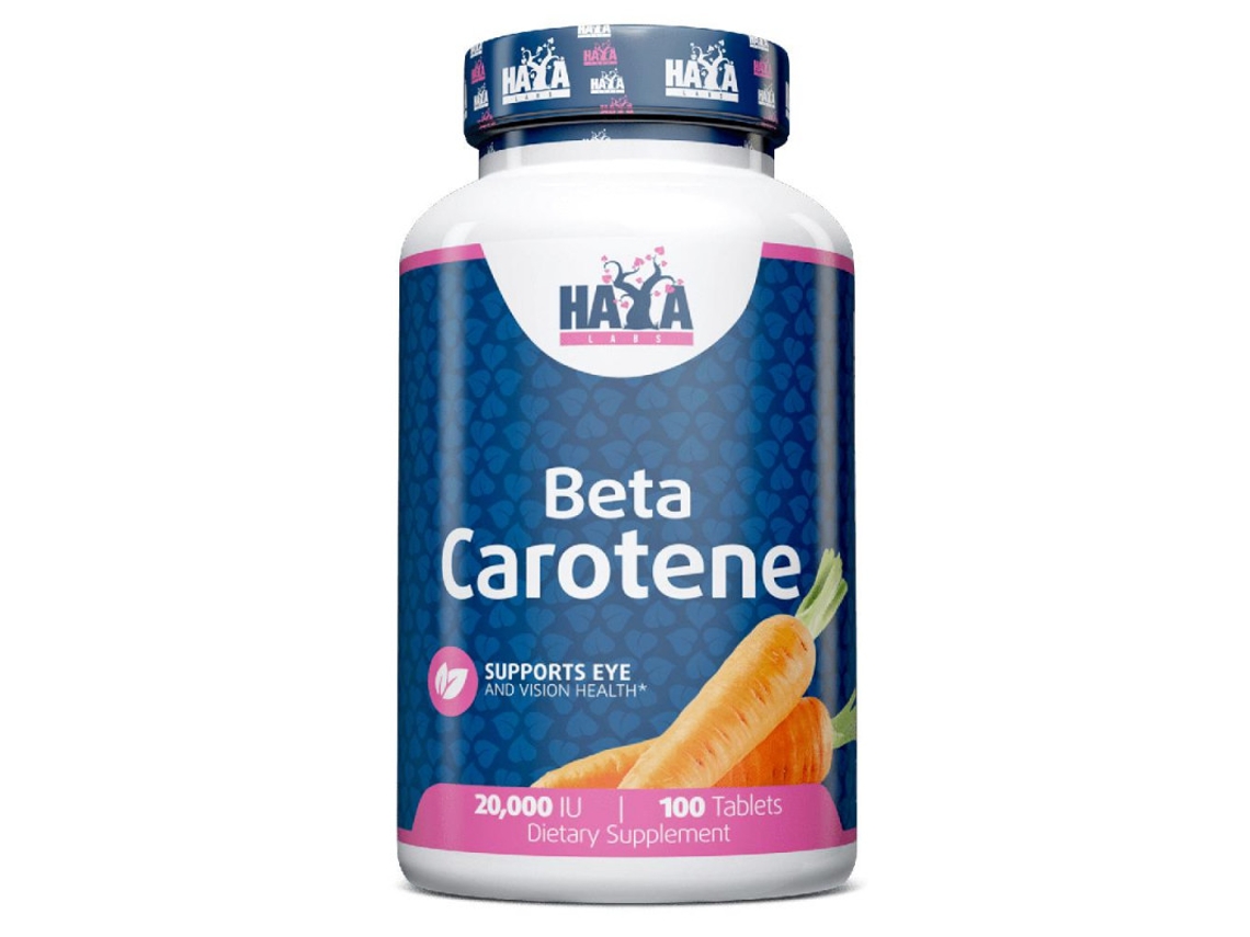 Natural Beta Carotene 20,000 Iu 100 Tabs. Haya Labs