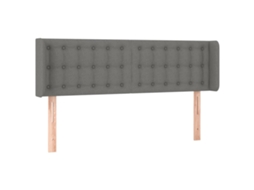 Cabeceira de Cama com Abas Tecido Cinzento Escuro MAISON EXCLUSIVE (147x16x78 cm)