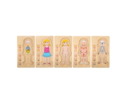 Mali brinquedo de Blocos de Madeira Estrutura Corporal Humana Multicamadas Educativo Inteligente Menina