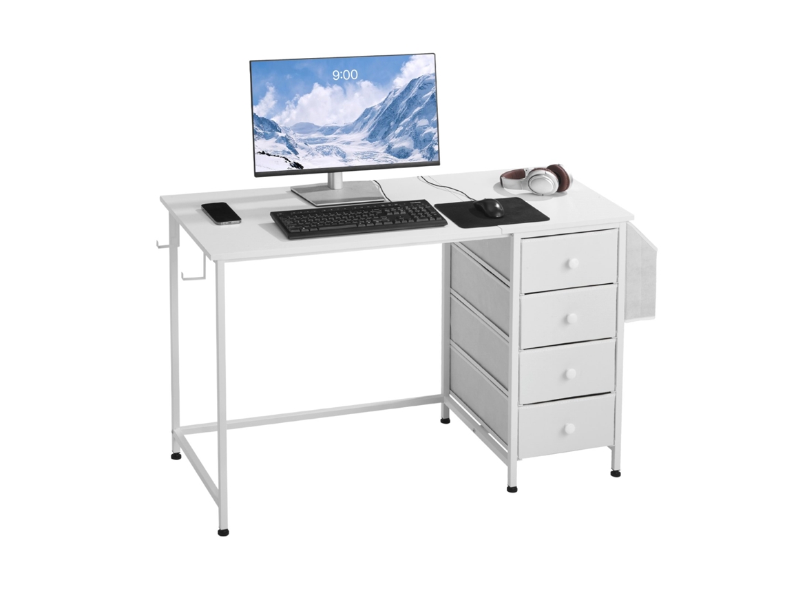 Mesa De Estudo 120x50x75 Cm Secretária Com Gavetas De Tecido Para Escritório Vevor