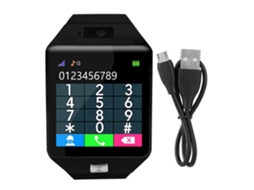 Relógio inteligente infantil de 1,56 polegadas com tela sensível ao toque e Bluetooth, suporte para cartão SIM TF Ly Ebike (preto)