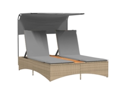 Double Sun Lounger, Double Sun Loungers Vidaxl Bege Rattan / Vime (n/a)